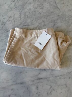 Amanda Uprichard Linen Blend Tailored Shorts Beige Size M NWT
